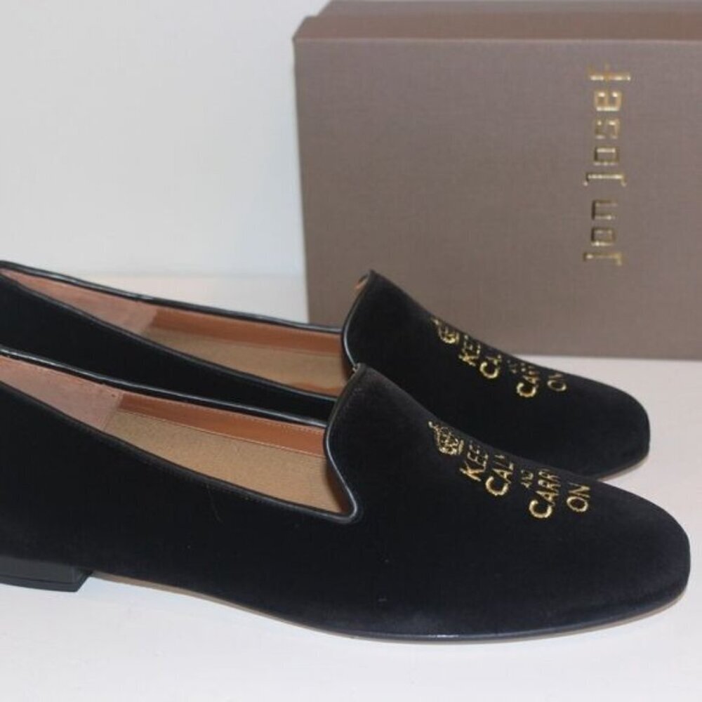 NWT Anthropologie Jon Josef G-Keepcalm Black Velvet Loafers Women sz 5 - Picture 5 of 7